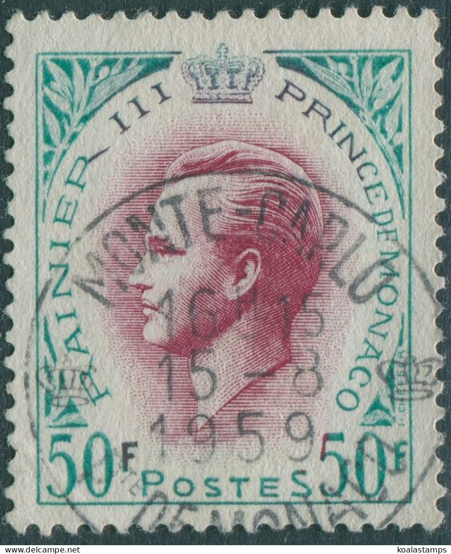 Monaco 1955 SG528 50f Lake And Green Prince Rainier III FU - Other & Unclassified