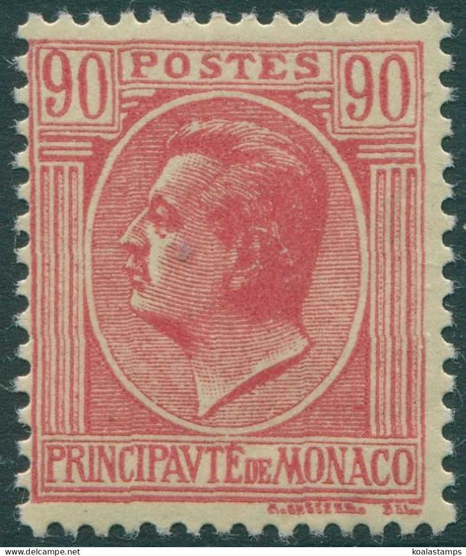 Monaco 1924 SG96 90c Red Prince Louis MLH - Other & Unclassified
