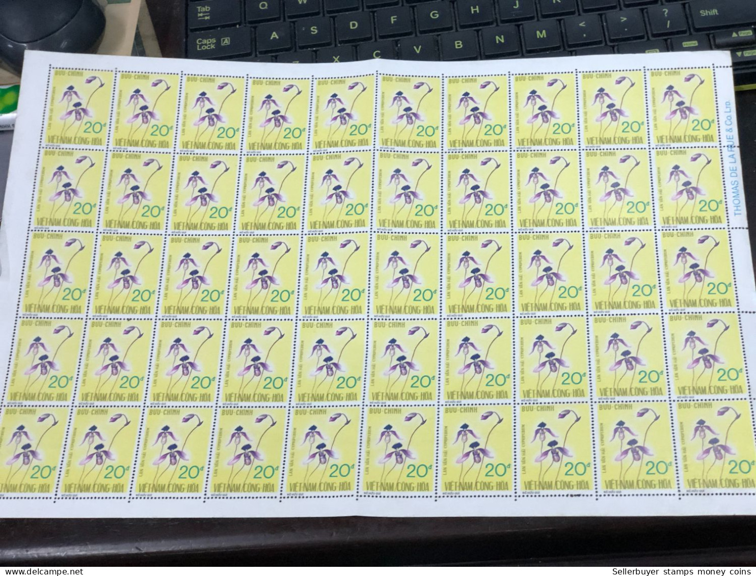 Vietnam South Sheet Stamps Before 1975(20$ Orchidees 1974) 1 Pcs 50 Stamps Quality Good - Vietnam