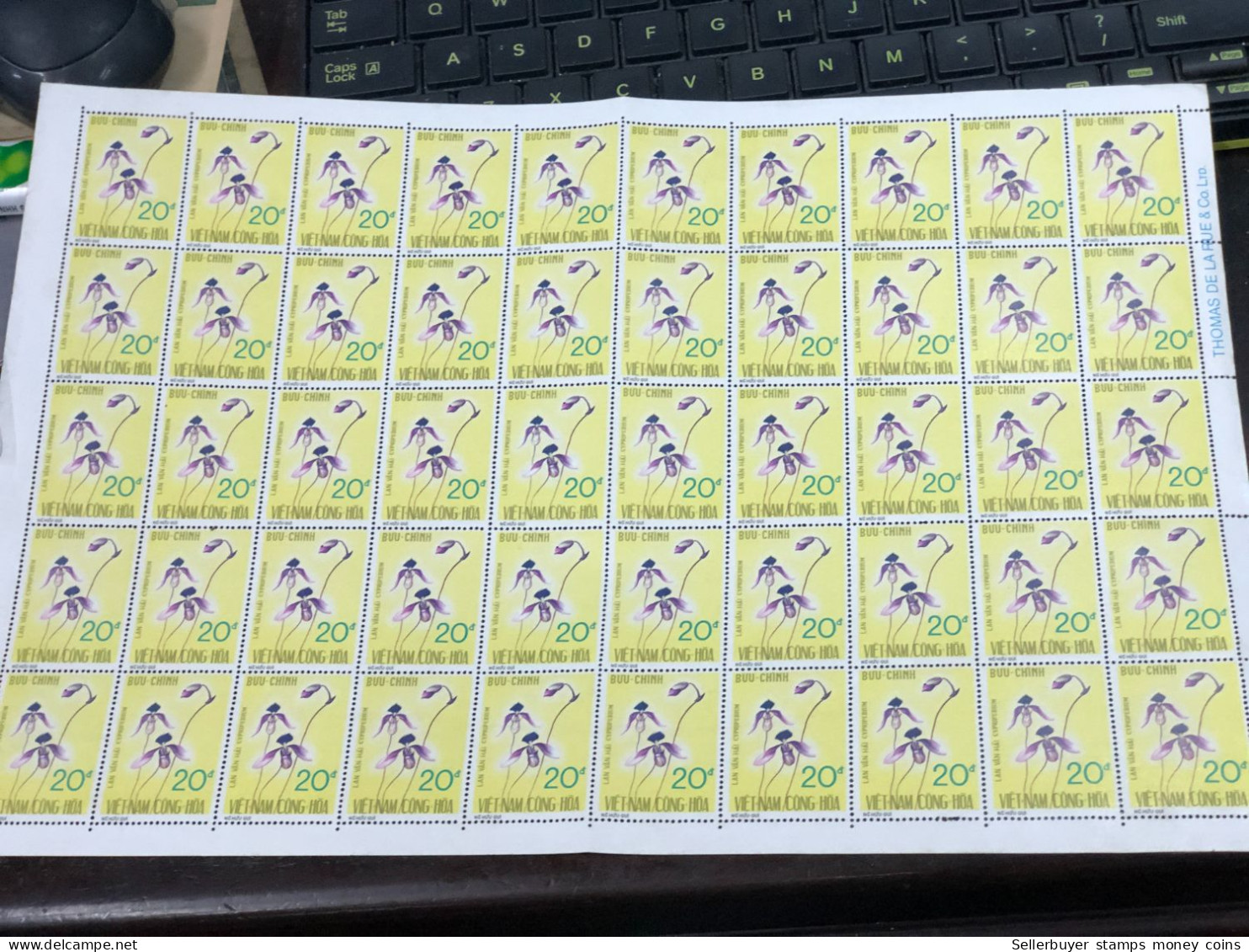 Vietnam South Sheet Stamps Before 1975(20$ Orchidees 1974) 1 Pcs 50 Stamps Quality Good - Viêt-Nam