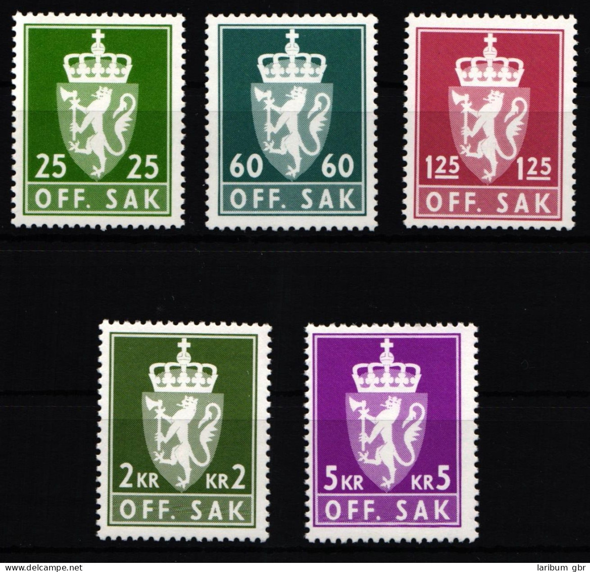 Norwegen Dienstmarken 97-101 Postfrisch #KE983 - Sonstige & Ohne Zuordnung