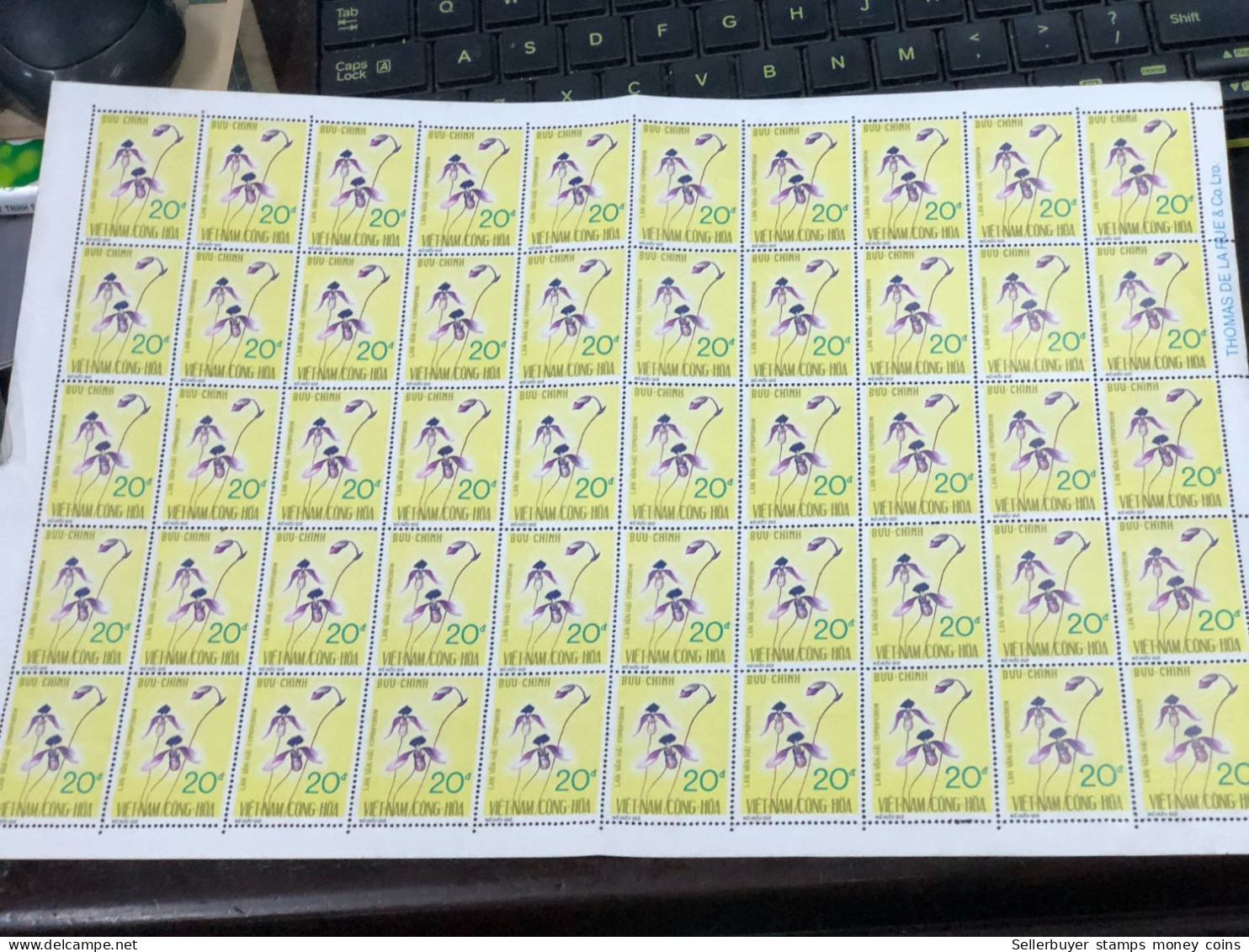 Vietnam South Sheet Stamps Before 1975(20$ Orchidees 1974) 1 Pcs 50 Stamps Quality Good - Vietnam