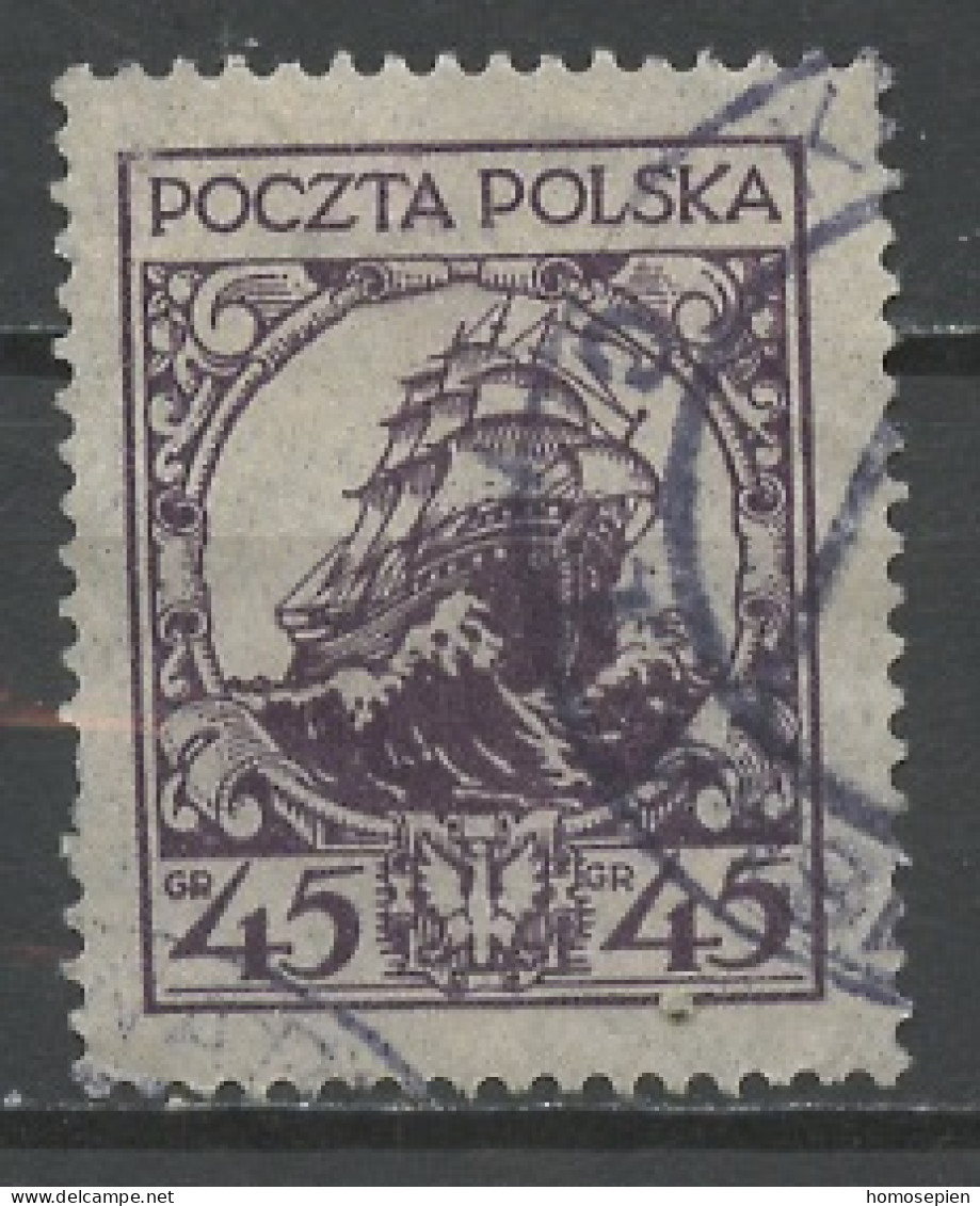 Pologne - Poland - Polen 1925-26 Y&T N°320 - Michel N°243 (o) - 45g Trois Mats - Used Stamps