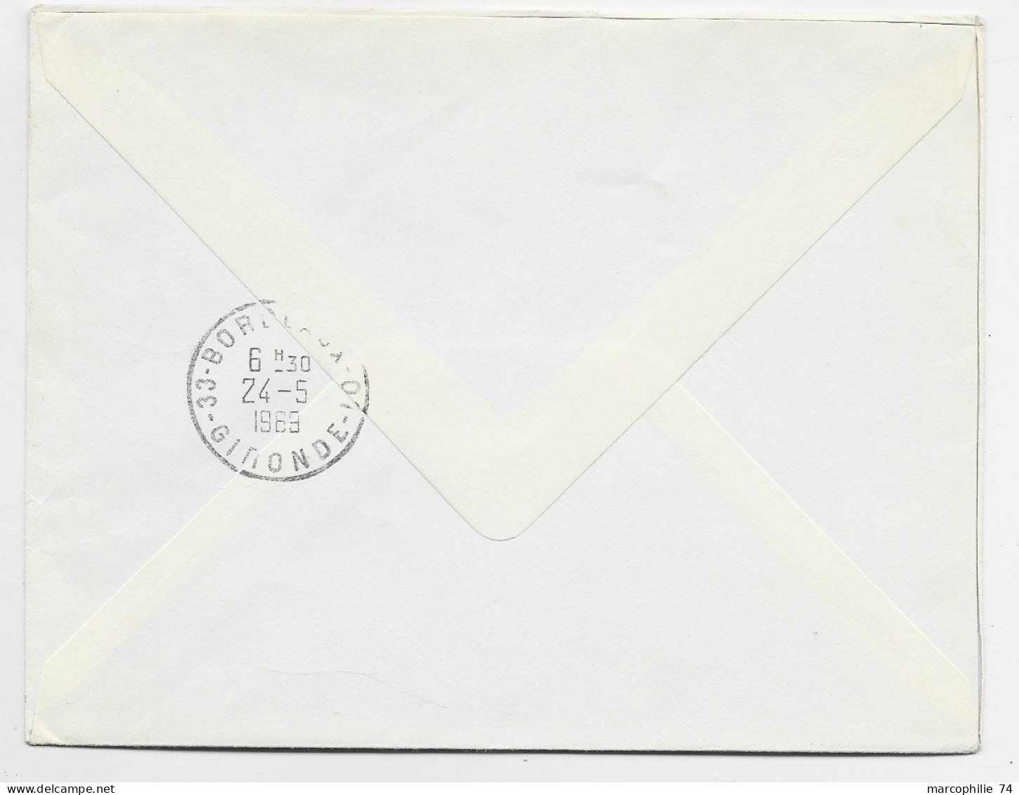 FRANCE LETTRE REC FRANCHISE MAIRIE ELECTION AMBULANT BORDEAUX A LYON 2.5.1969 D RARE - Railway Post