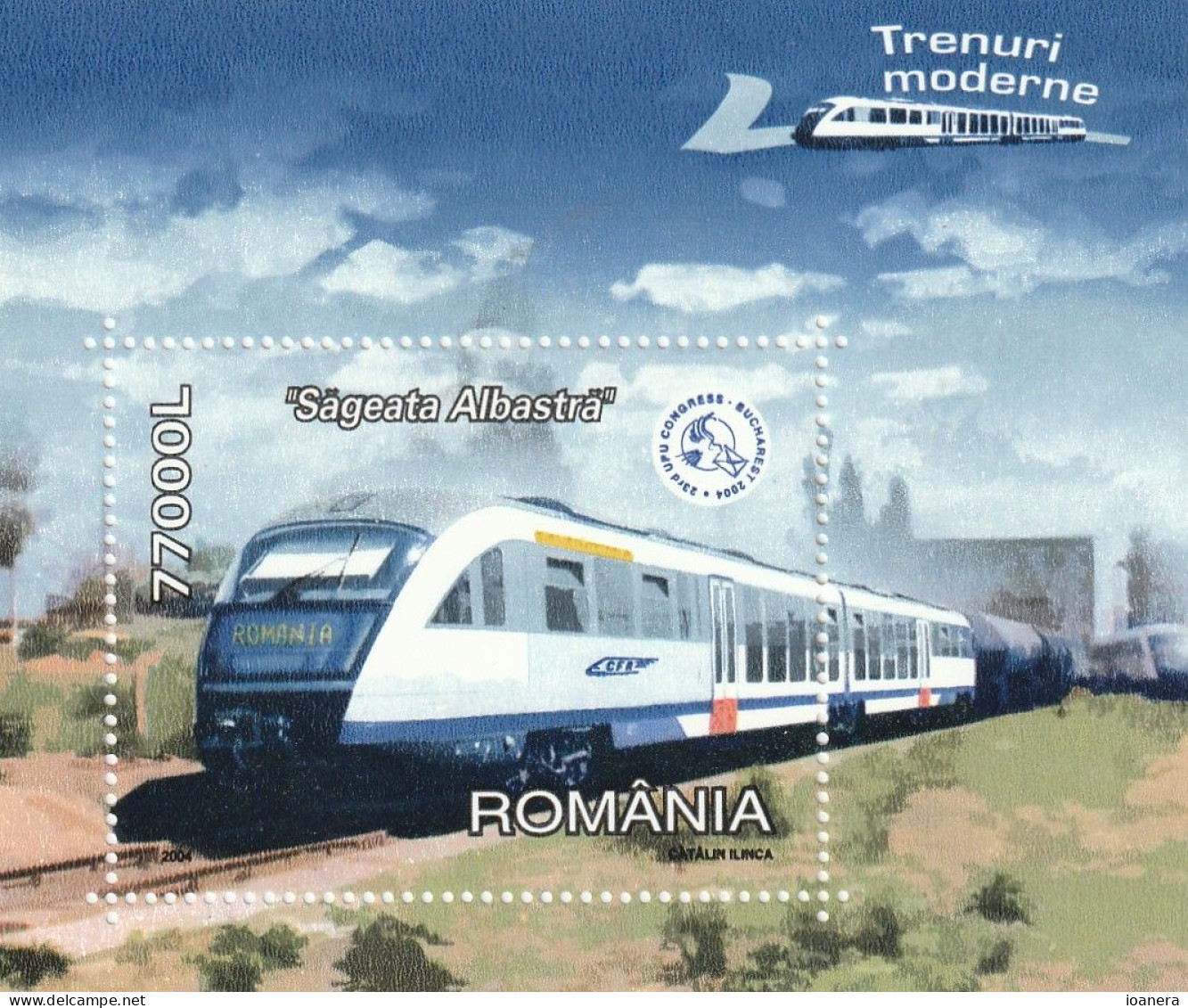Romania 2004 - Modern Trains , Perforate, Souvenir Sheet ,  MNH ,Mi.Bl.337 - Unused Stamps