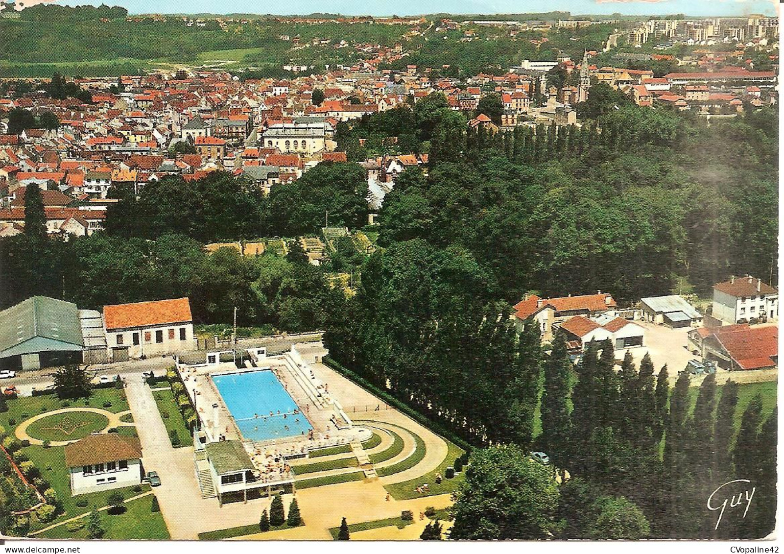 COULOMMIERS (77) La Piscine - Le Parc Des Capucins - Le Centre-Ville Et Les Nouveaux Quartiers En 1976  CPSM GF - Coulommiers