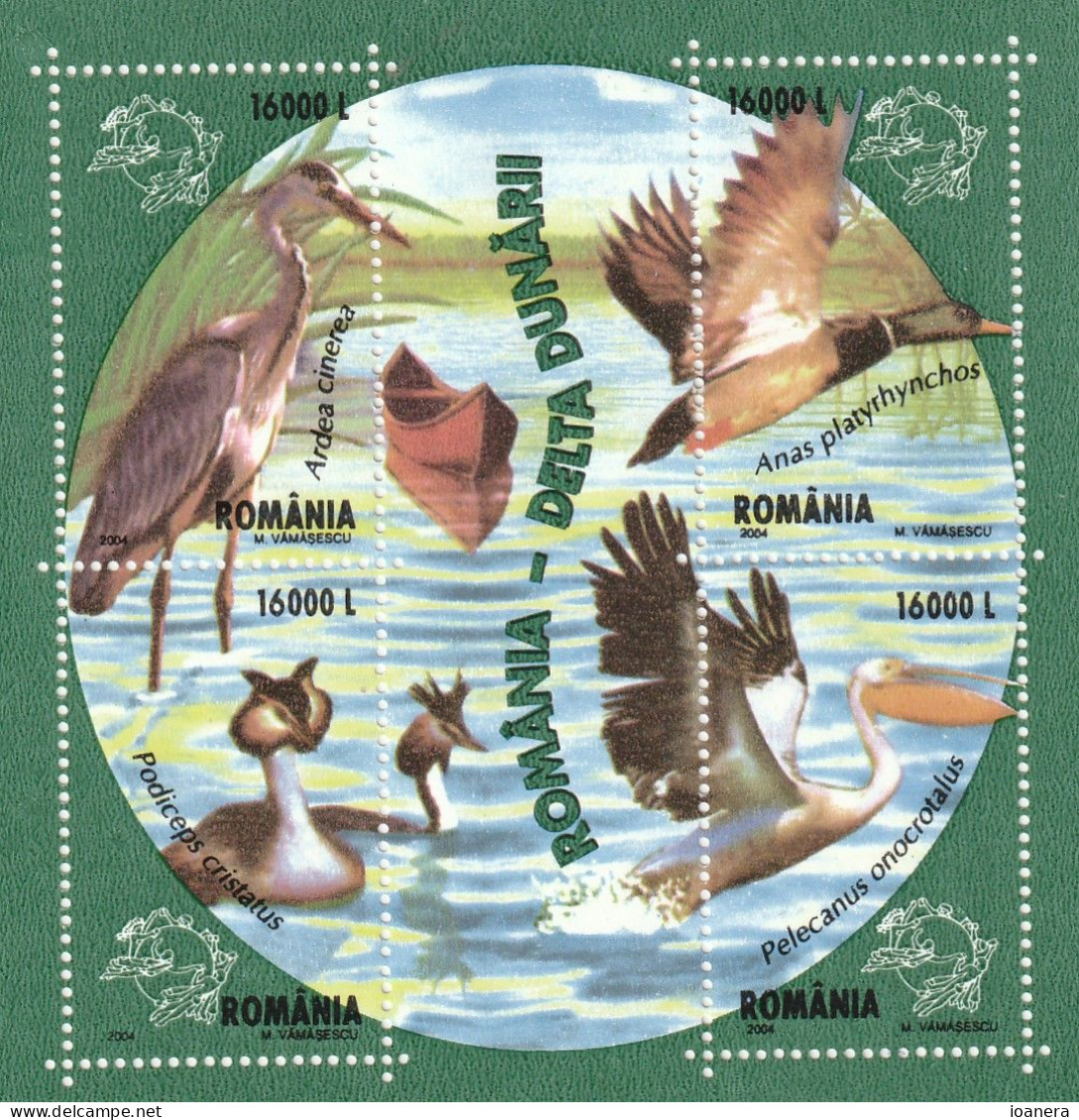 Romania 2004 - The Danube Delta , Perforate, Souvenir Sheet ,  MNH ,Mi.Bl.335 - Unused Stamps