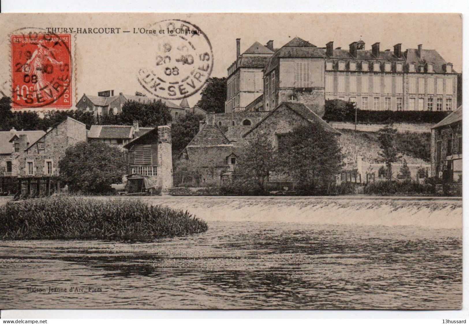 Carte Postale Ancienne Thury Harcourt - L'Orne Et Le Château - Thury Harcourt