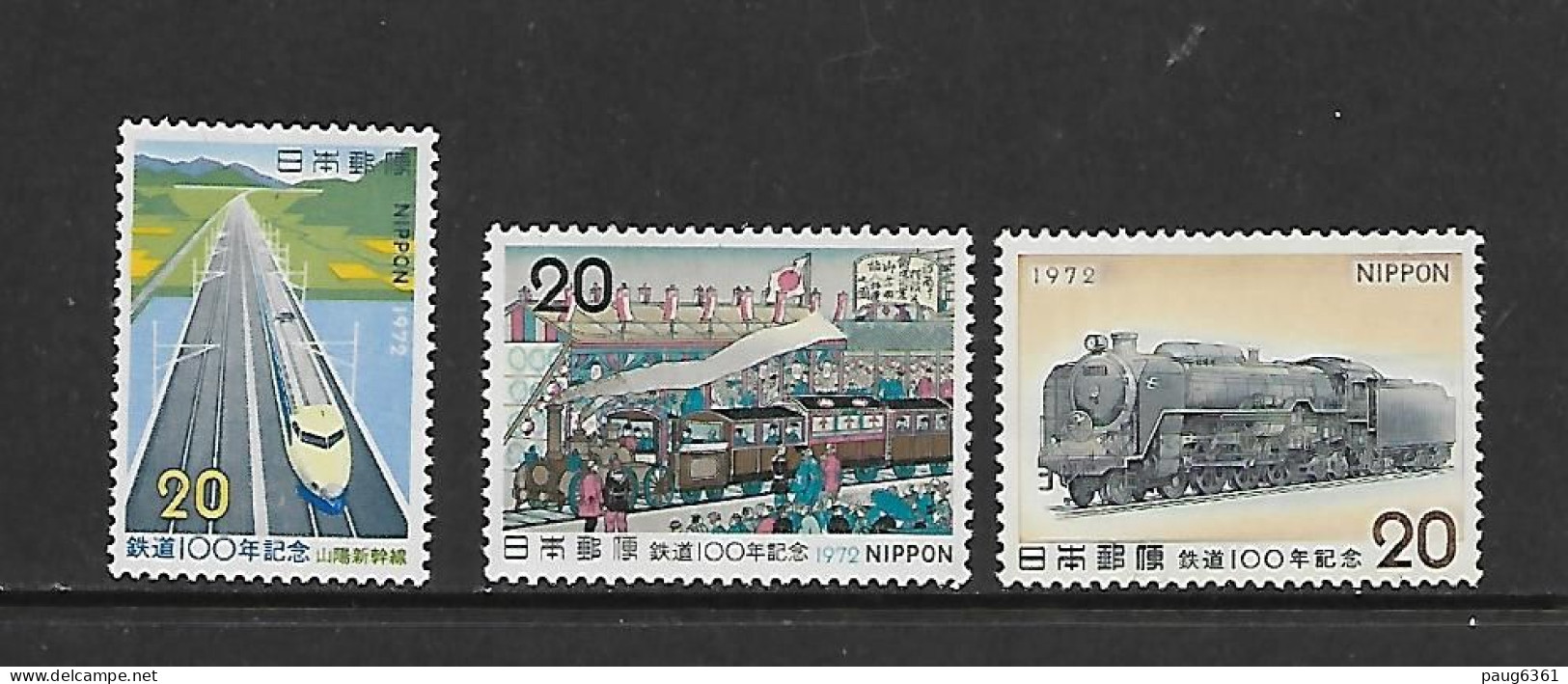 JAPON 1972 TRAINS YVERT N°1043/1045 NEUF MNH** - Trains