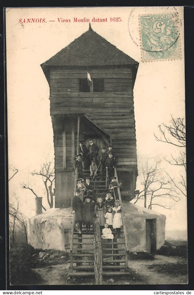 CPA Sannois, Vieux Moulin, Des Enfants Posieren Vor Moulin à Vent  - Sannois