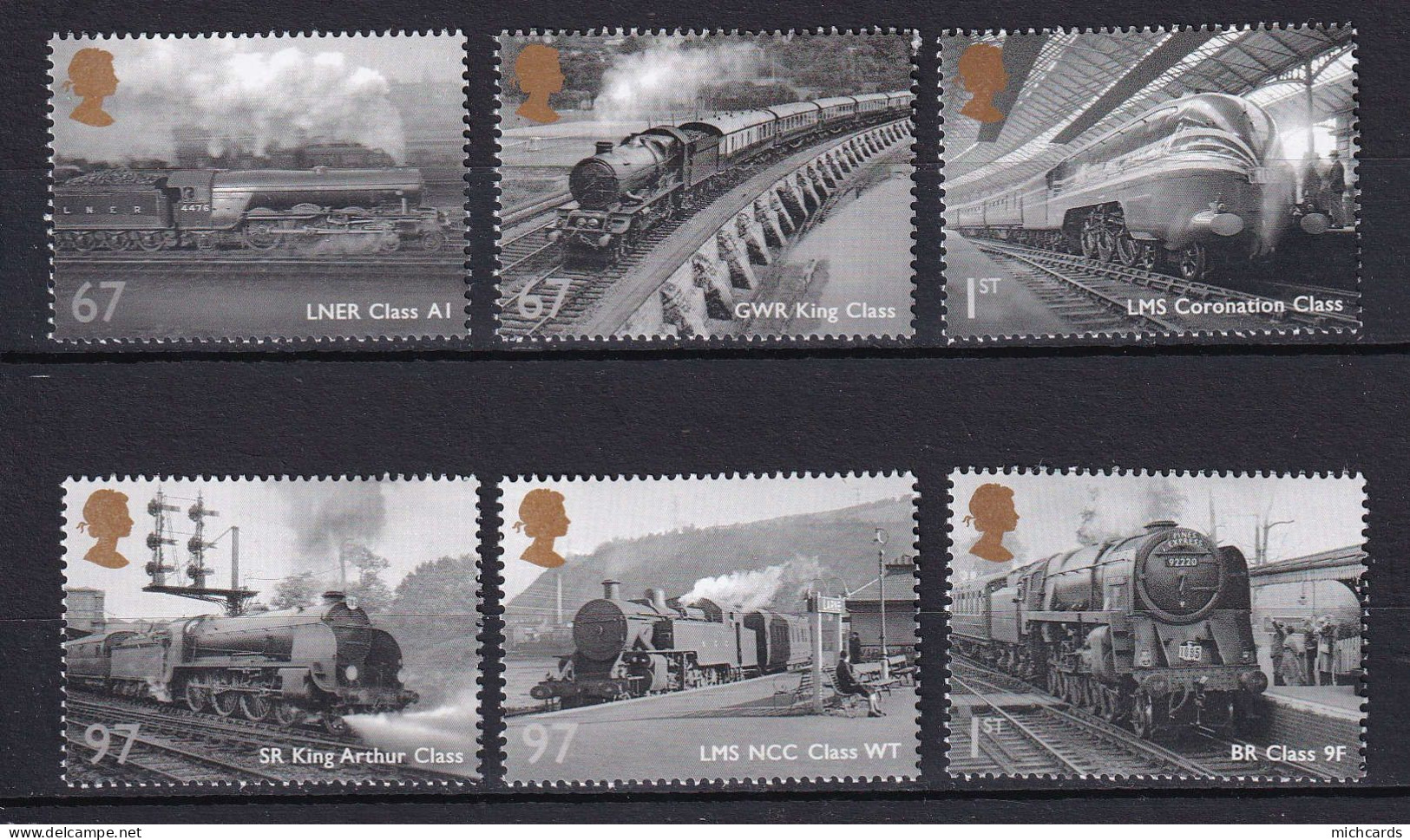 195 GRANDE BRETAGNE 2010 - Y&T 3375/80 - Train Locomotive Gare Chemin De Fer - Neuf ** (MNH) Sans Charniere - Unused Stamps