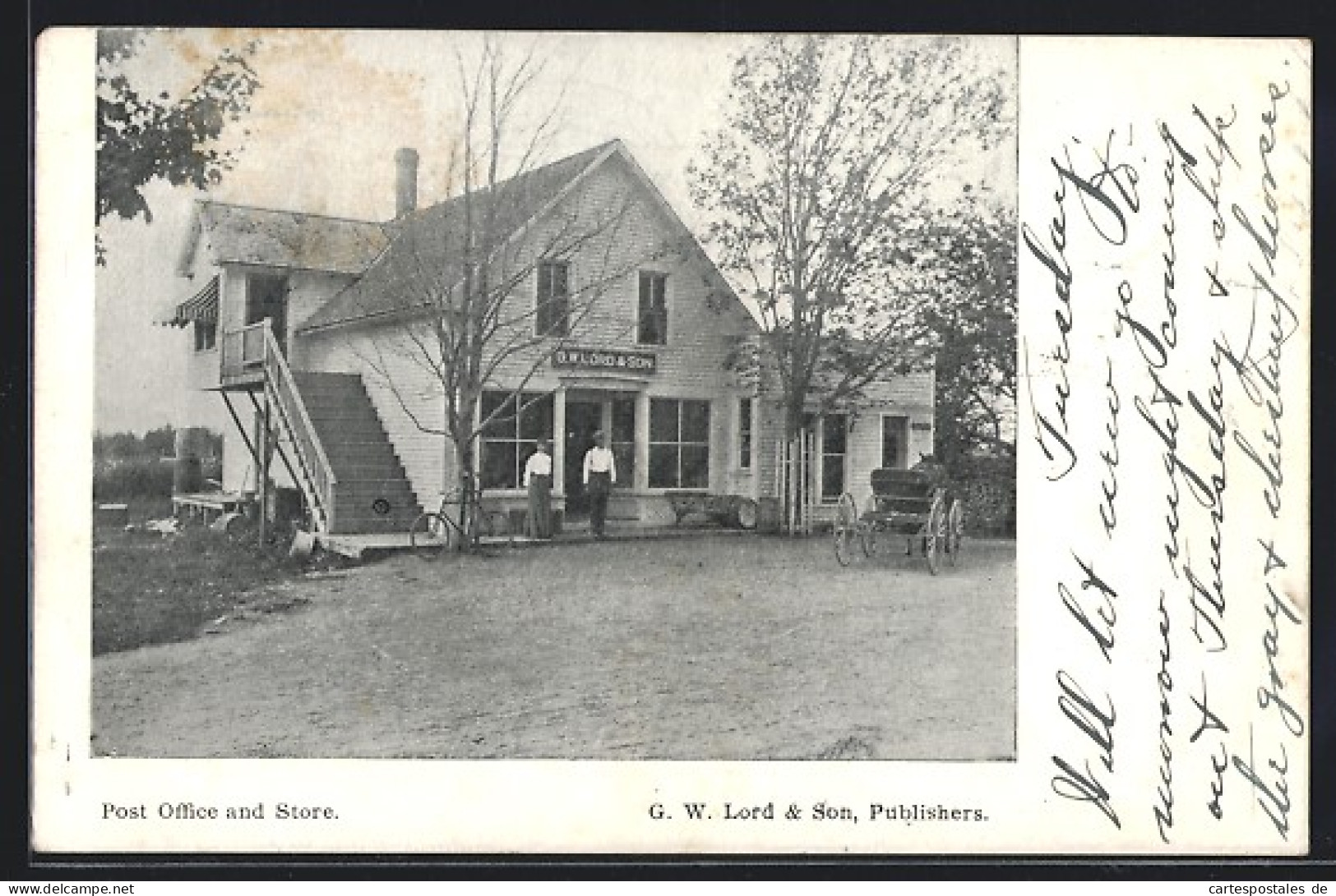 AK Burlington, ME, Post Office And Store, G. W. Lord & Son  - Andere & Zonder Classificatie