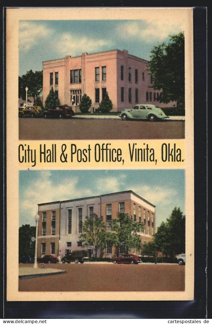 AK Vinita, OK, City Hall & Post Office  - Autres & Non Classés