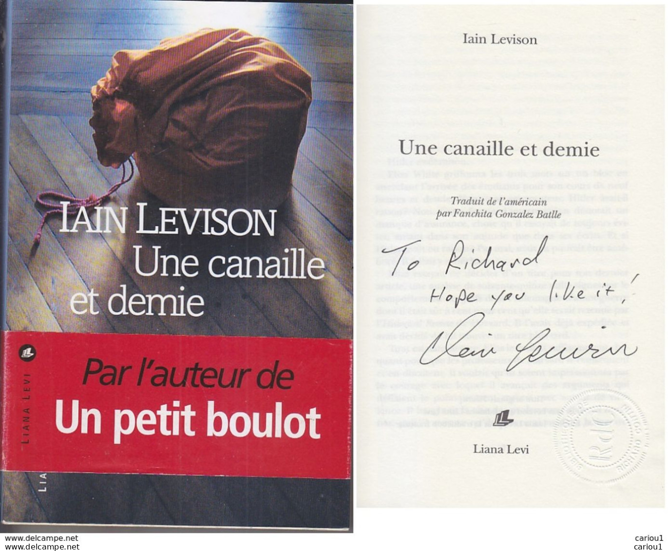 C1 Iain LEVISON - UNE CANAILLE ET DEMIE Envoi DEDICACE Signed DOG EATS DOG - Gesigneerde Boeken