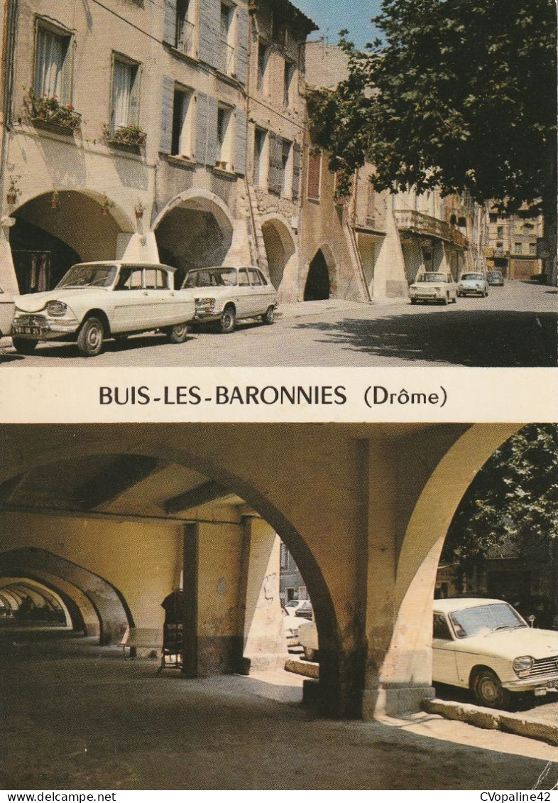 BUIS-les-BARONNIES (26) Les Arcades En 1978 (Voitures 3 CV Citroen , Renault 16)  CPSM  GF - Buis-les-Baronnies