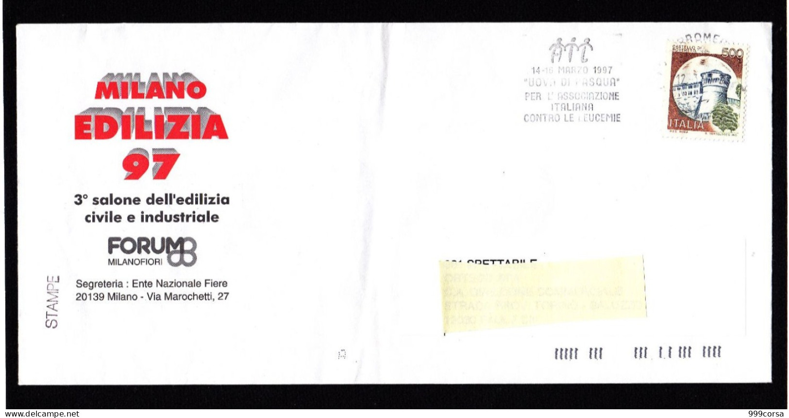 St.Post.1997, Targhetta AIL, 14-16 Marzo 1997, Uova Di Pasqua Per L'Assoc. Ital. Contro Le Leucemie, Salute,Malattie (Re - Maladies