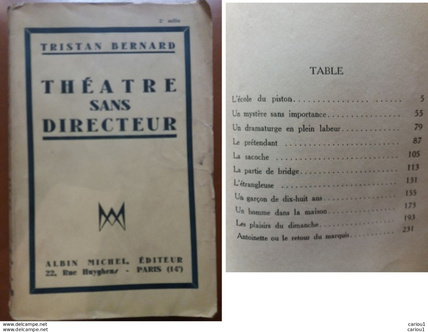 C1 Tristan BERNARD - THEATRE SANS DIRECTEUR 1930 Edition Sur Velin PORT INCLUS FRANCE - Auteurs Français