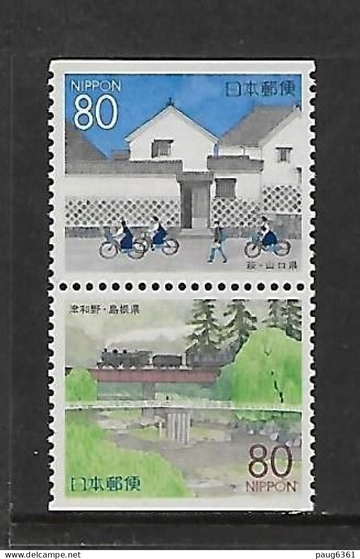 JAPON 1999 VILLES TOURISTIQUES-TRAINS PAIRE DU CARNET YVERT N°2673/2674 NEUF MNH** - Trains
