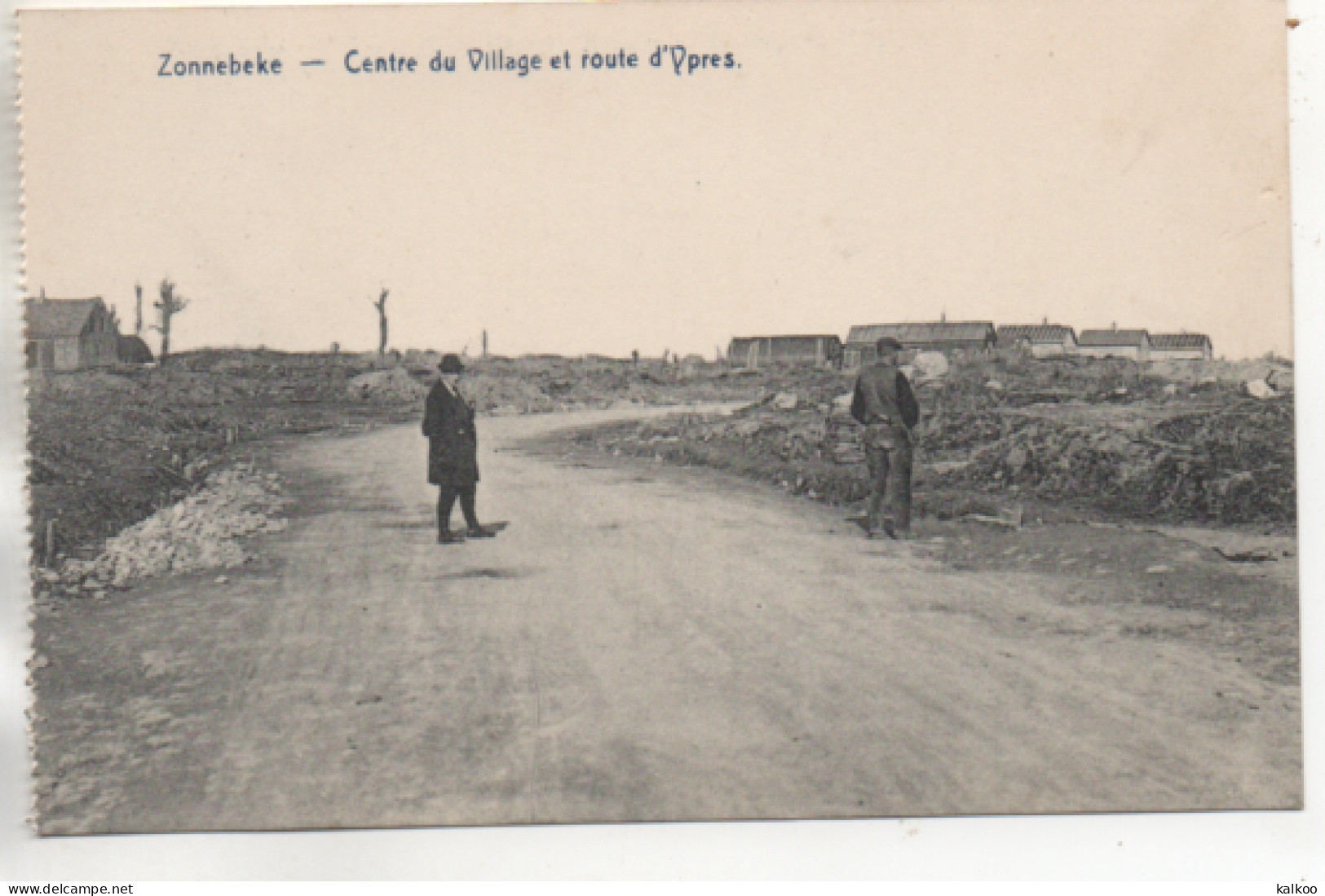 CPA ( Zonnebeke - Centre Du Village Et Route D'Ypres ) - Other & Unclassified