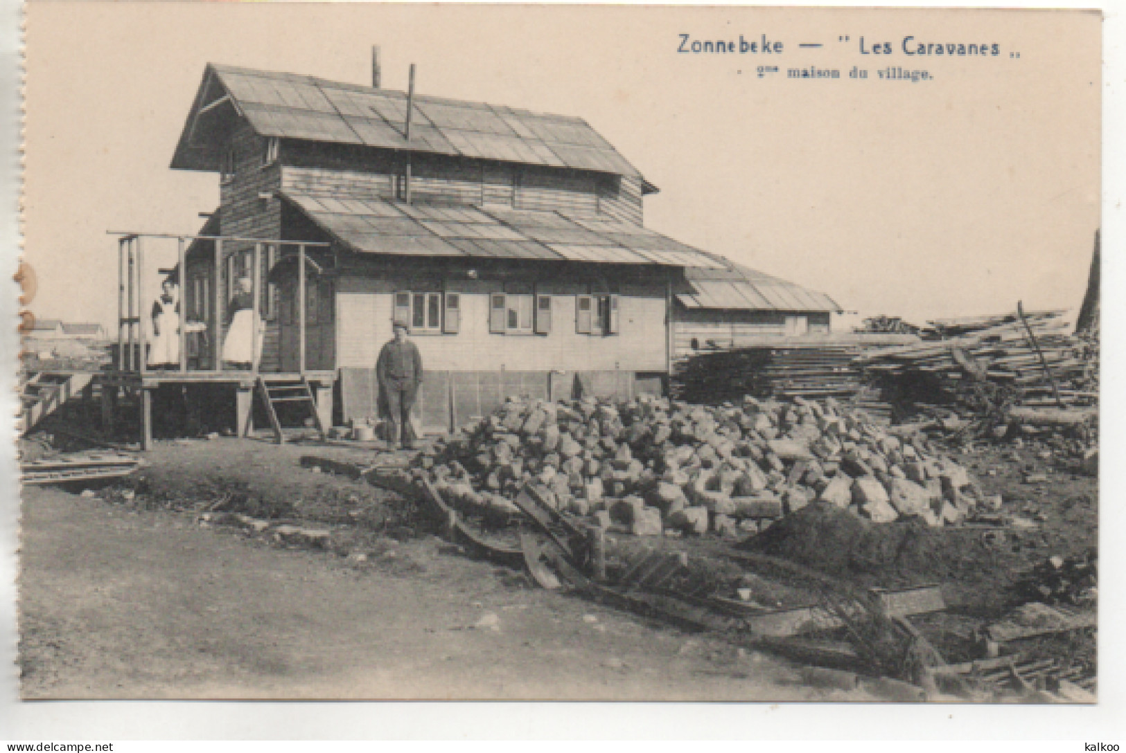 CPA ( Zonnebeke - Les Caravanes // 2eme Maison Du Village ) - Other & Unclassified