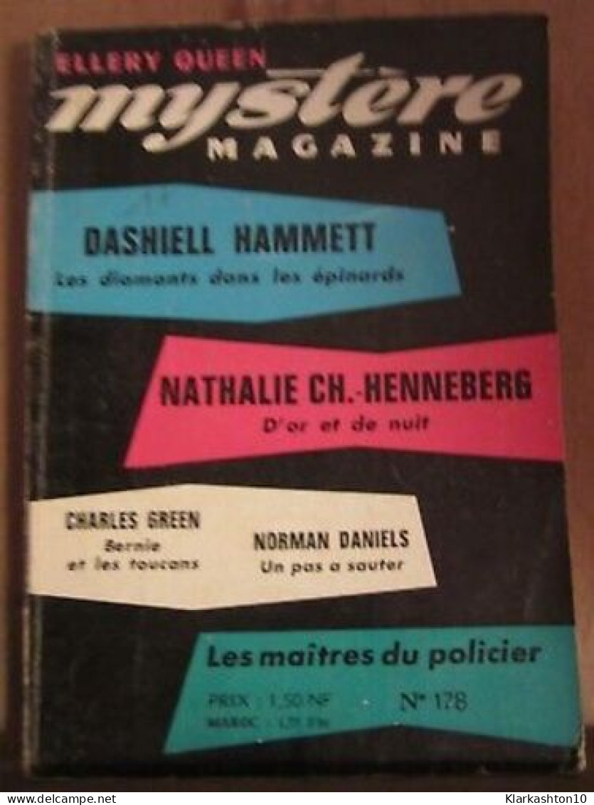 Mystère Magazine N178 Dashiell Hammett Nathalie Ch Henneberg Opta Nov - Unclassified