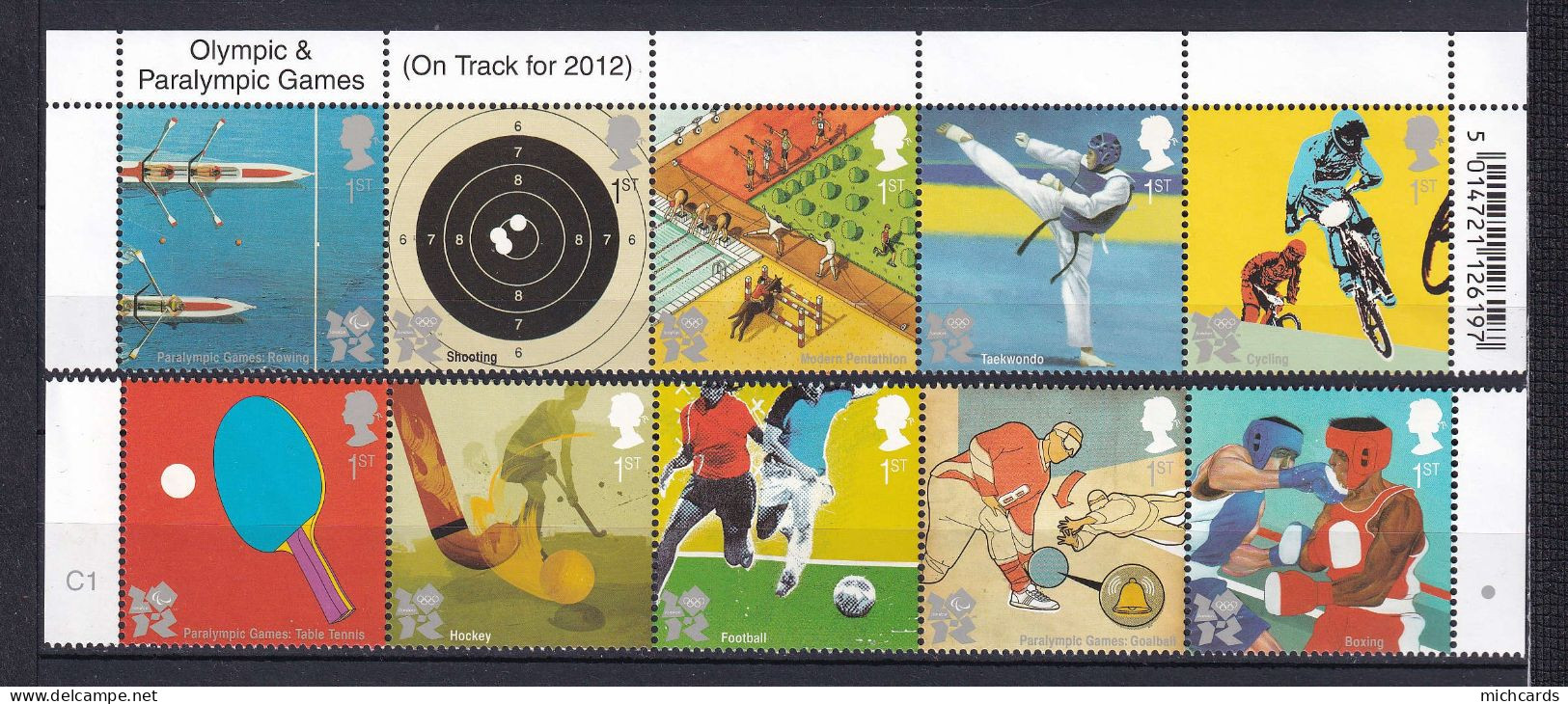 195 GRANDE BRETAGNE 2010 - Y&T 3363/72 - Sport JO Ete Londres - Neuf ** (MNH) Sans Charniere - Unused Stamps