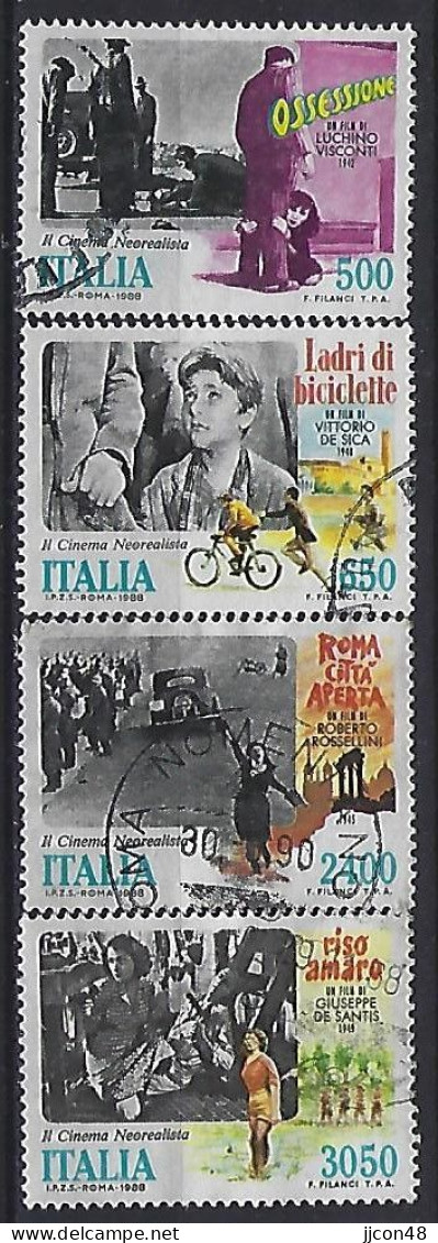 Italy 1988  Filme Des Neorealismus  (o) Mi.2059-2062 - 1981-90: Oblitérés