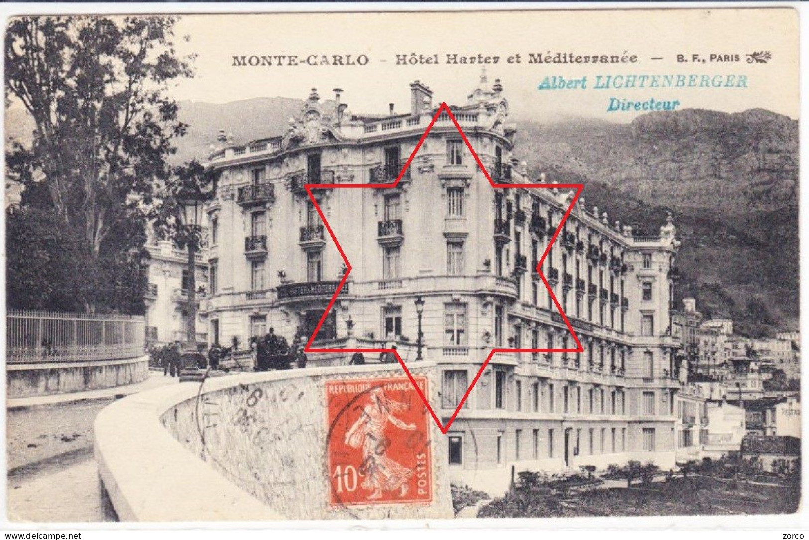 MONTE CARLO.  Hôtel "HARTER Et MEDITERRANEE". Directeur Albert Lichtenberger. - Monte-Carlo