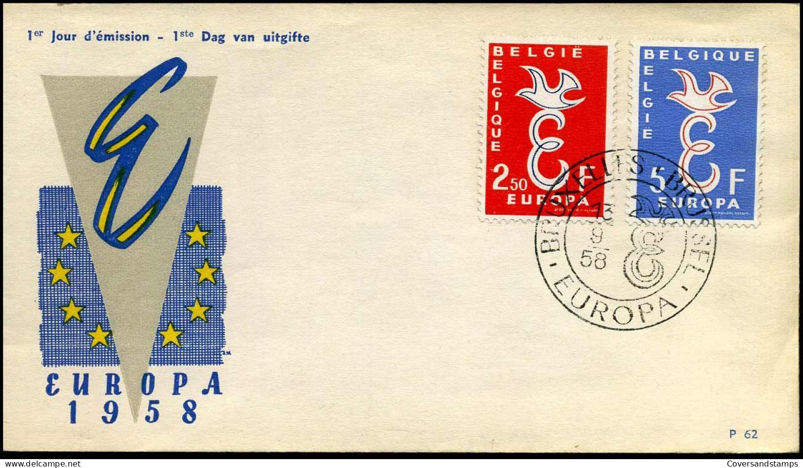 1064/65 - FDC - Europa CEPT - Stempel : Bruxelles/Brussel - 1951-1960