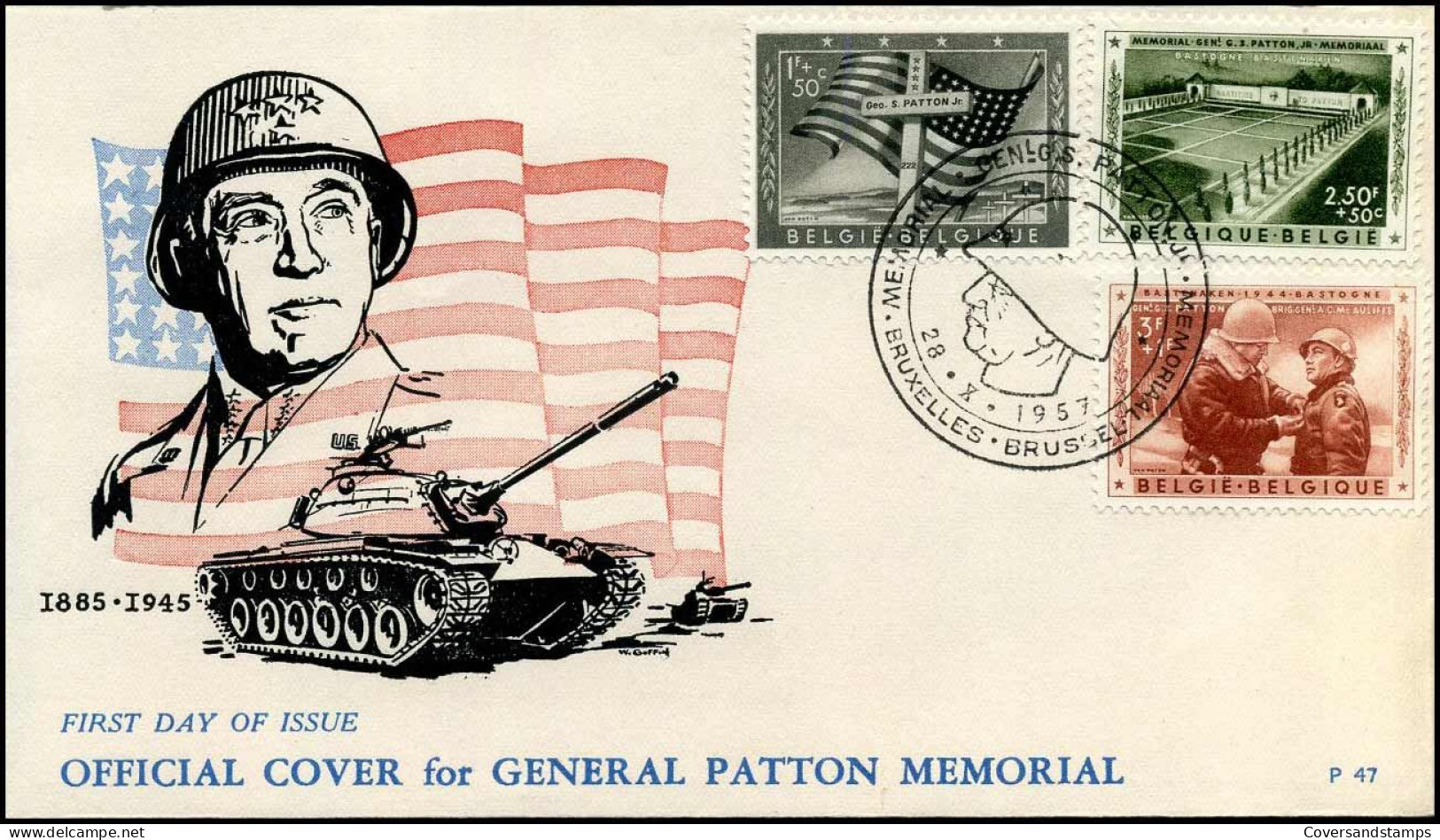 FDC 1032/36 - Memoriaal Generaal Patton - 1951-1960