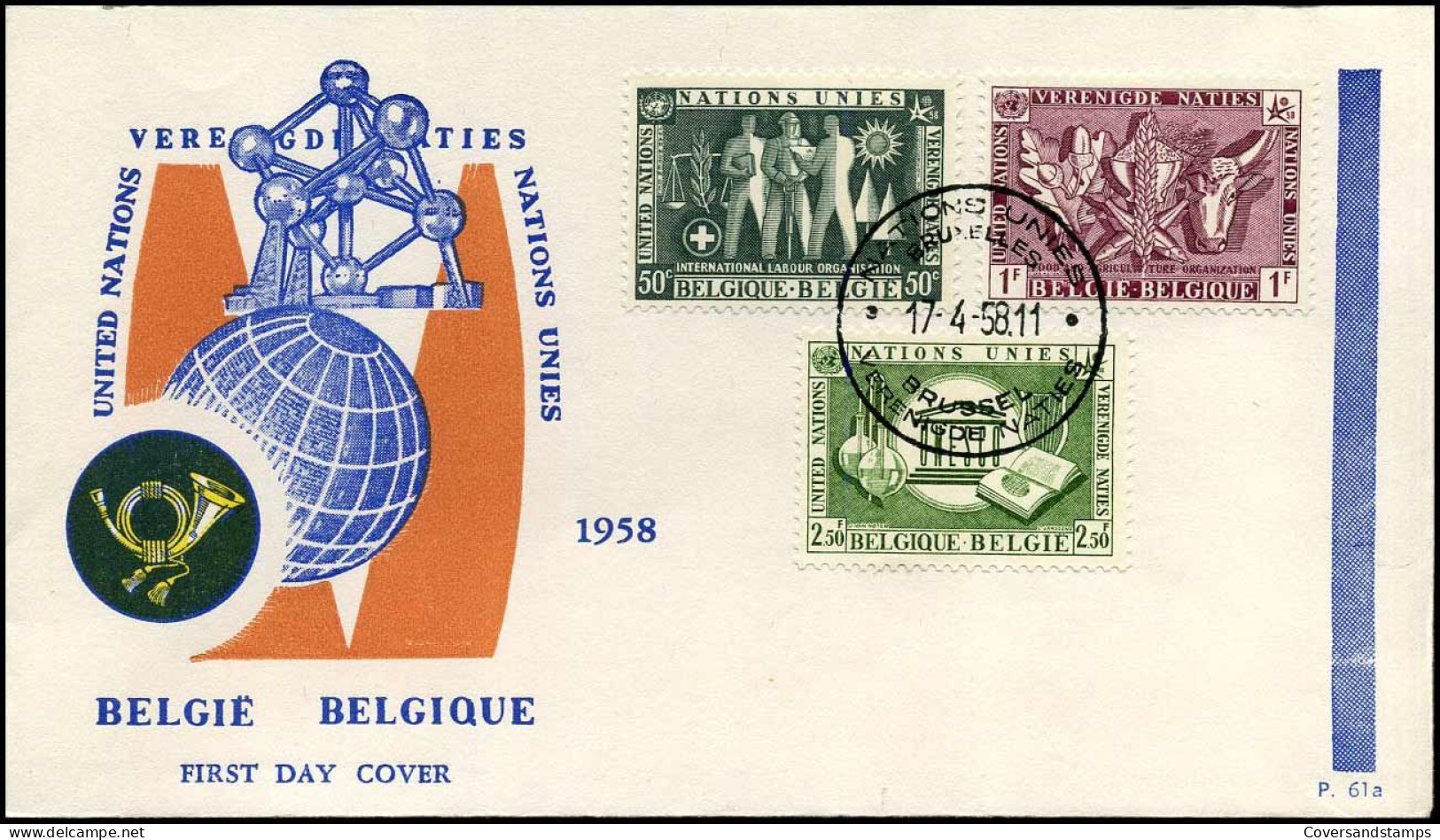 FDC 1053/62 + PA30/35 - Verenigde Naties Op De Wereldtentoonstelling Te Brussel - 1951-1960