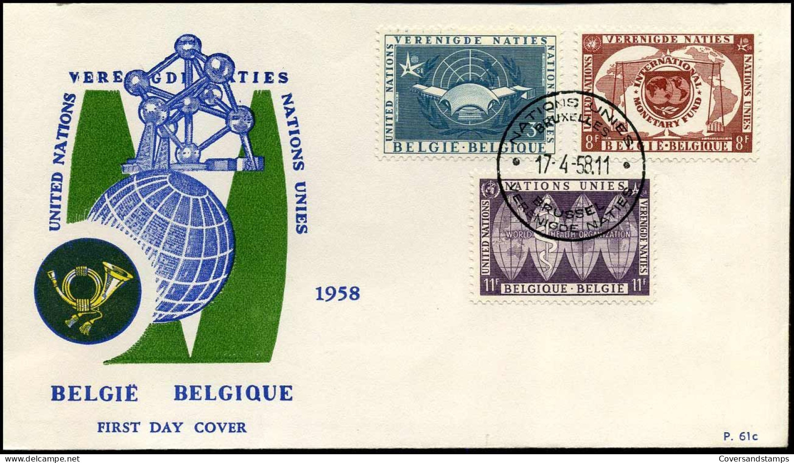 FDC 1053/62 + PA30/35 - Verenigde Naties Op De Wereldtentoonstelling Te Brussel - 1951-1960