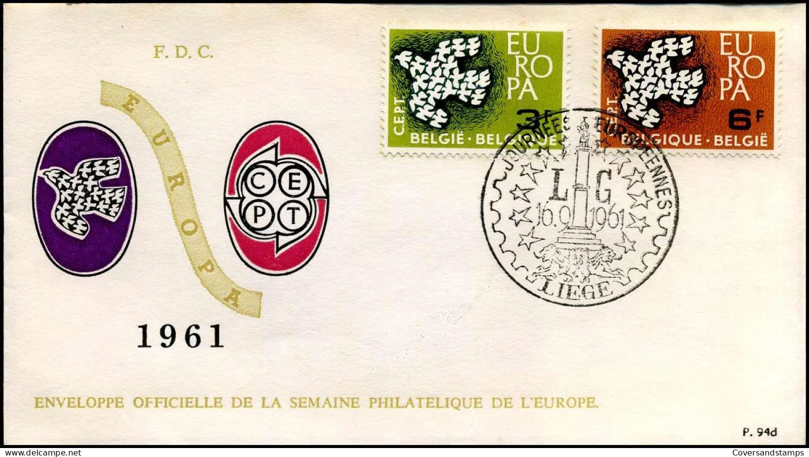 België  - FDC - Europa CEPT 1961 - 1961