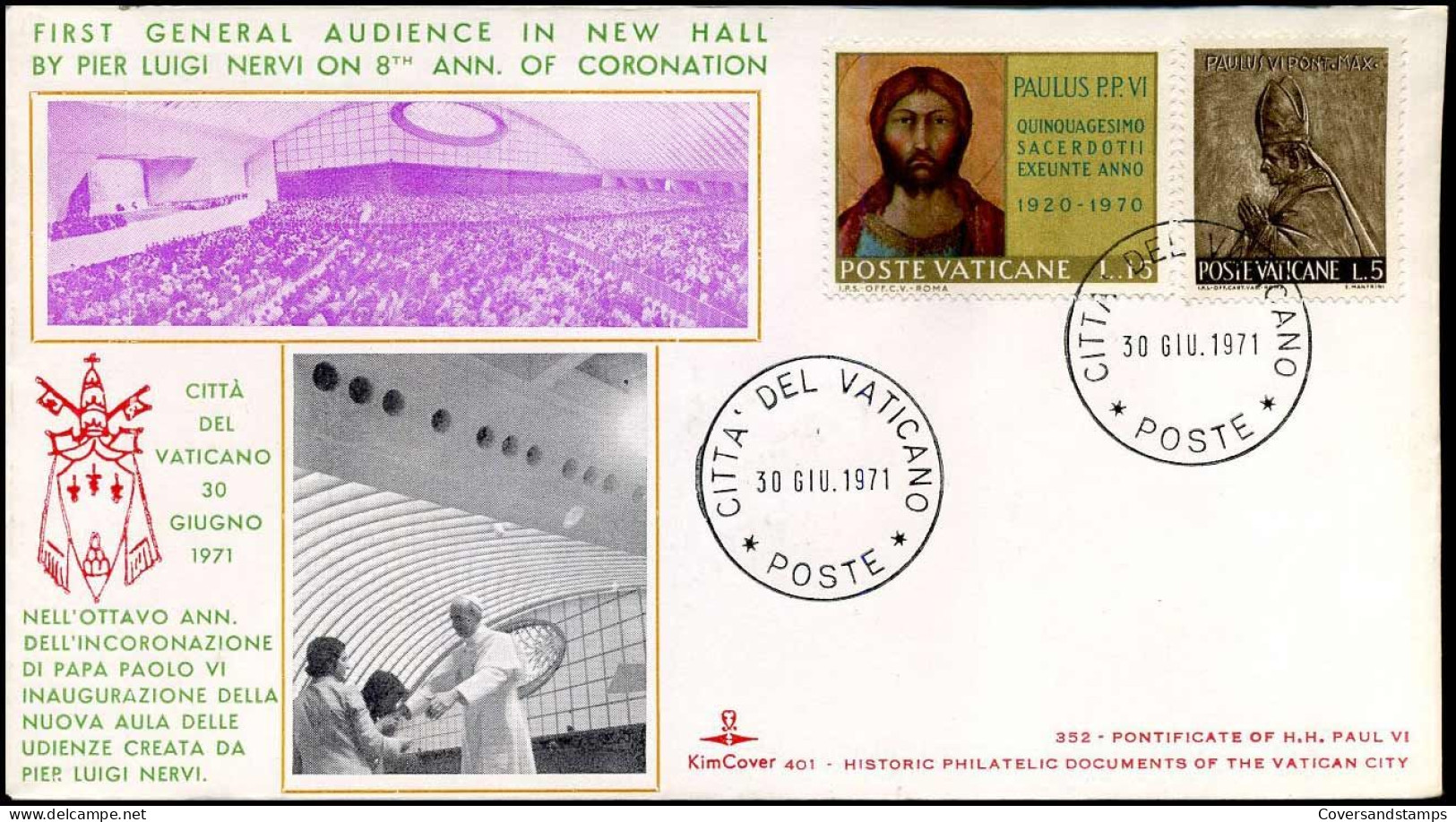 FDC - First General Audience In New Hall By Pier Luigi Nervi - FDC