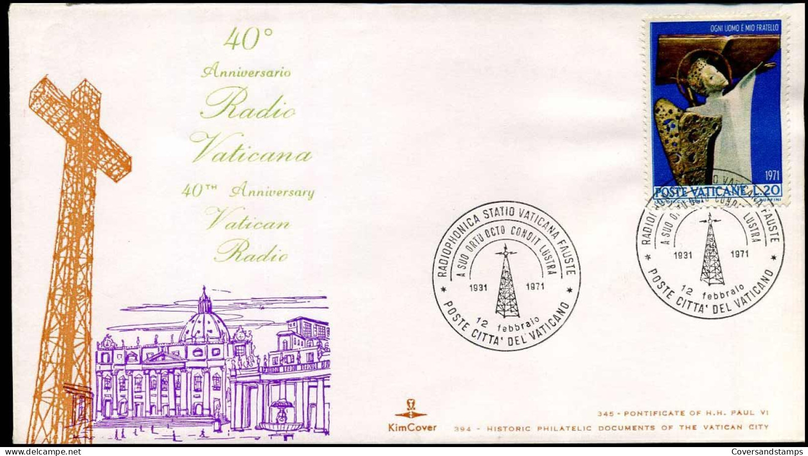 FDC - 40th Anniversary Vatican Radio - FDC