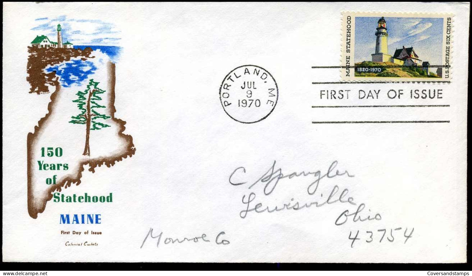FDC - 150 Years Of Statehood Maine - 1961-1970