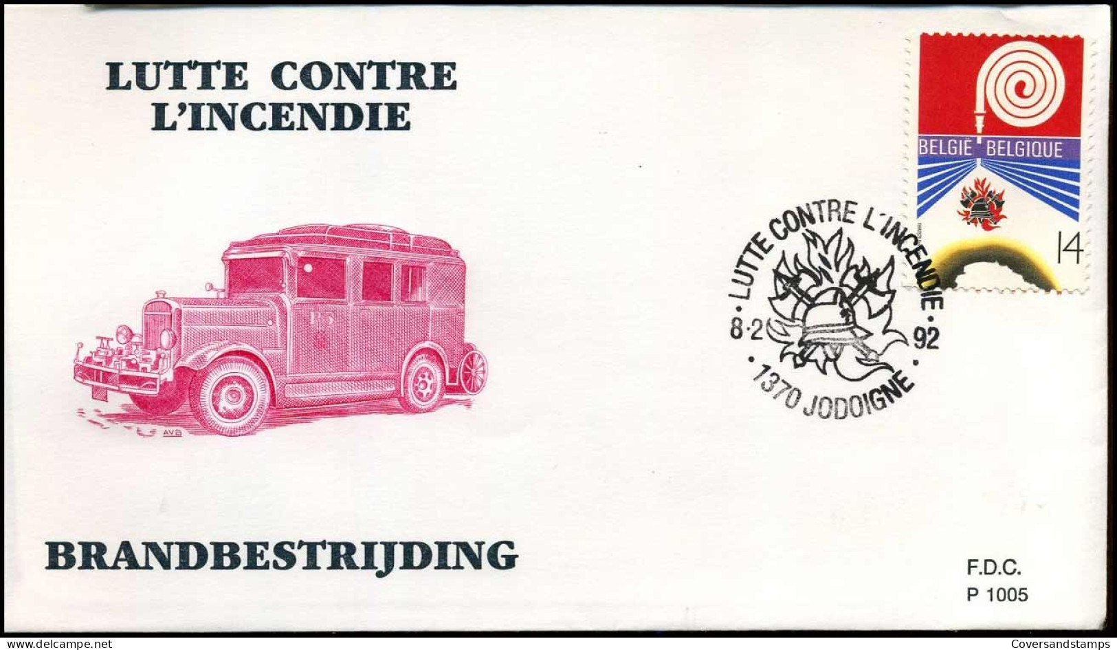 FDC - 2443  Brandbestrijding  - Stempel :  Jodoigne - 1991-2000