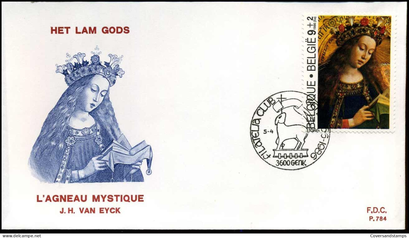 FDC - 2205/07  De Aanbidding Van Het Lam Gods - Stempel :  Genk - 1981-1990