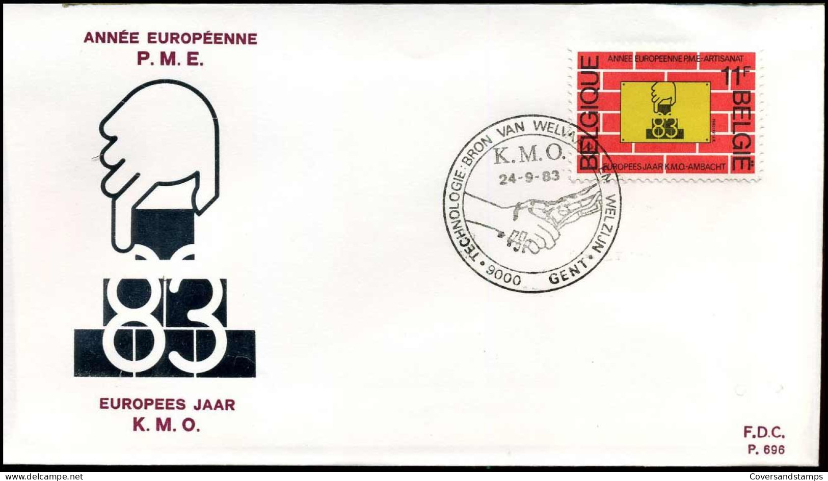 FDC - 2101  Europees Jaar Dan De KMO's En Vna Het Kunstambacht - Stempel : Gent - 1981-1990