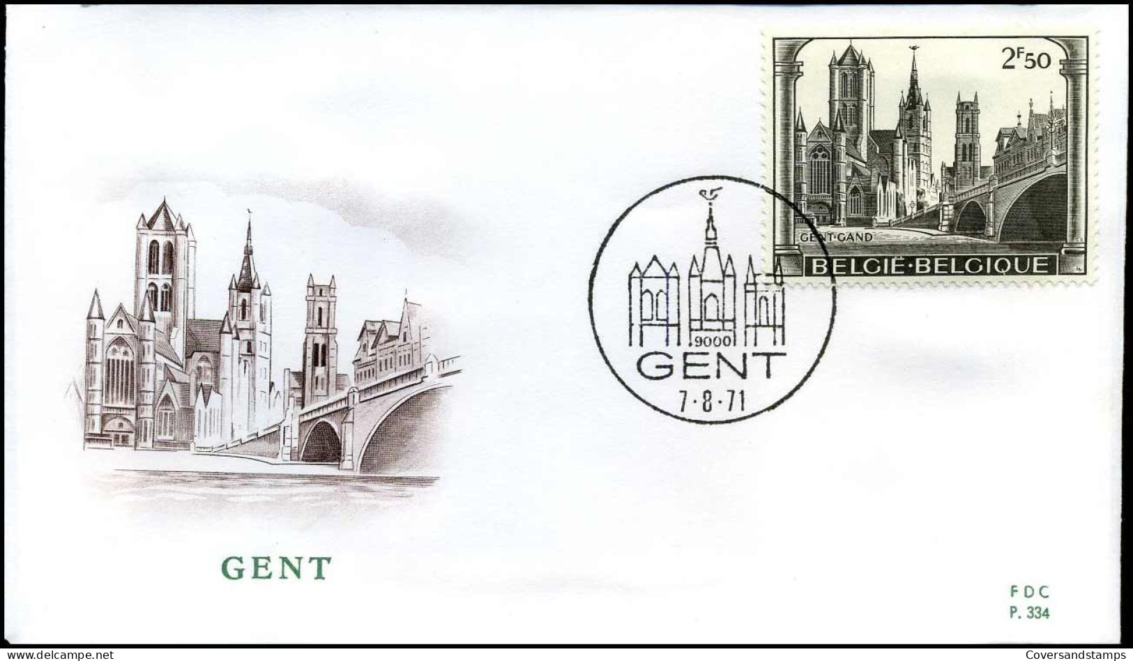 1594 - FDC - Gent   - Stempel : Gent - 1971-1980