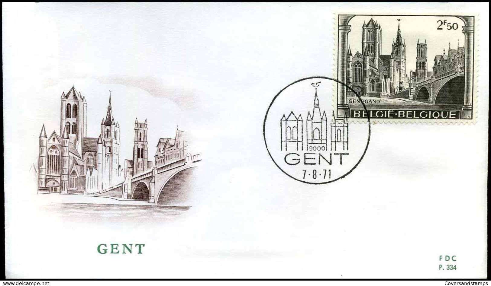 1594 - FDC - Gent   - Stempel : Gent - 1971-1980