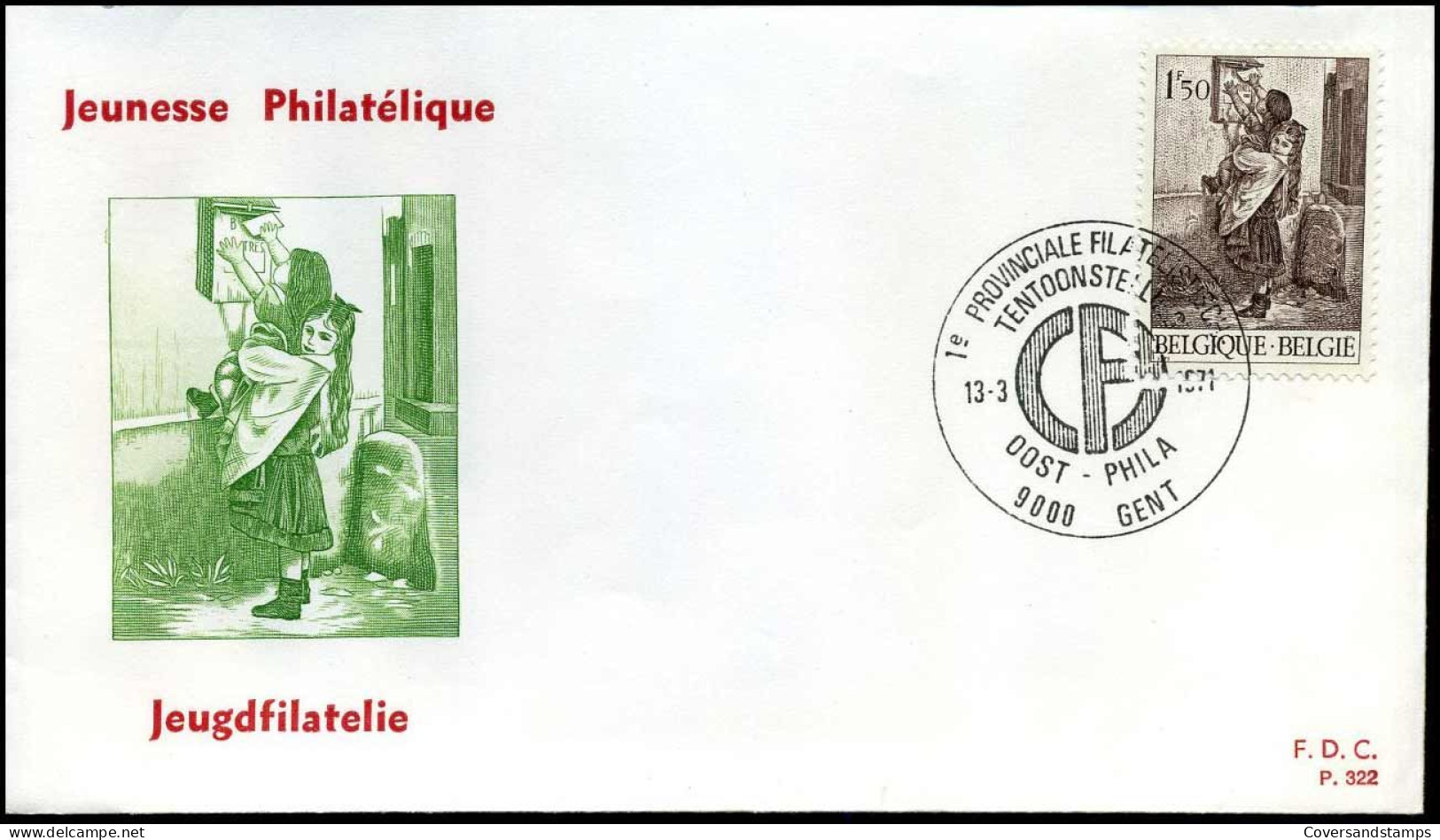 1573 - FDC - Jeugdfilatelie   - Stempel : Gent - 1971-1980