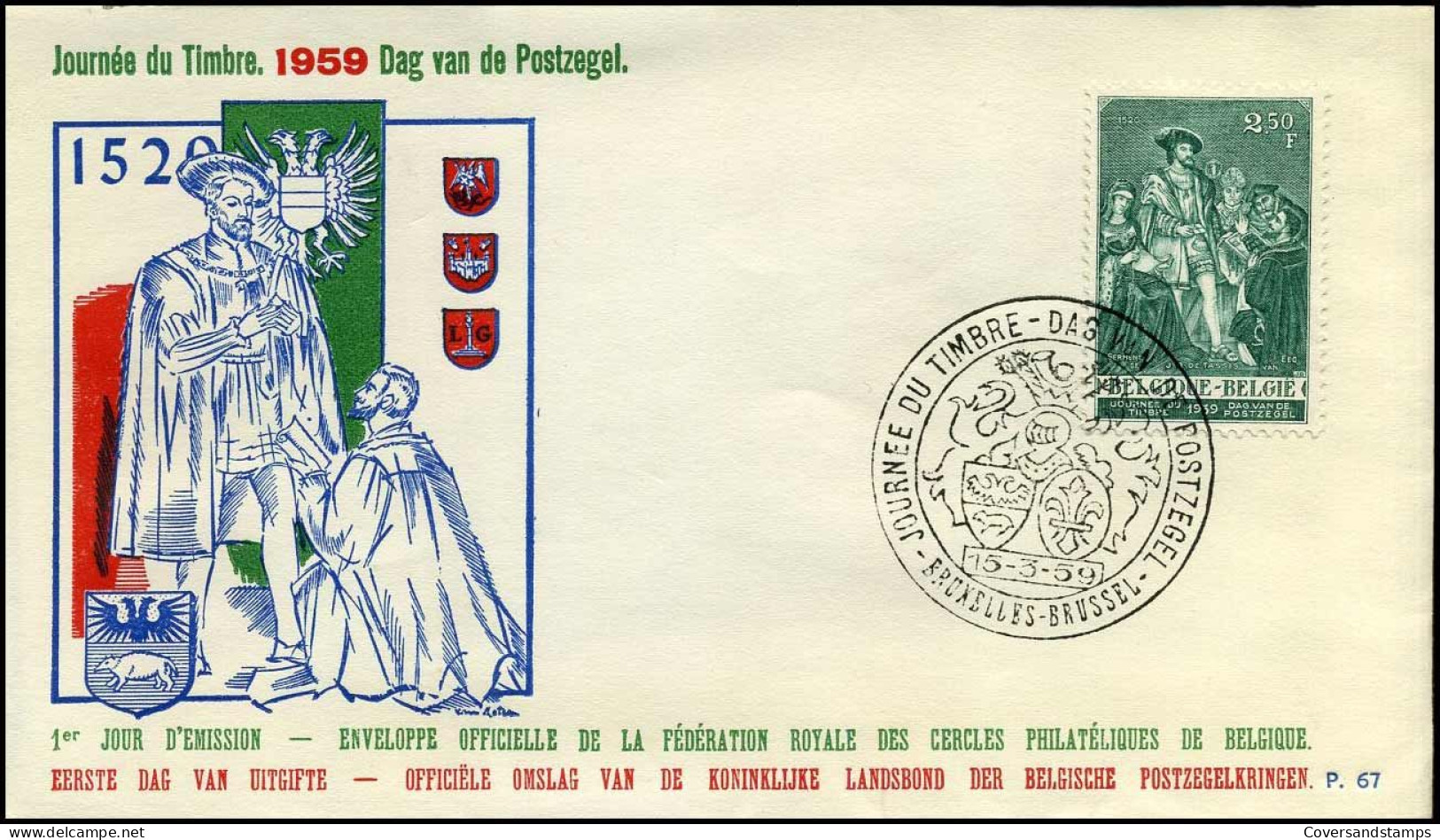 FDC -1093 Dag Van Deegel  - Stempel : Bruxelles/Brussel - 1951-1960