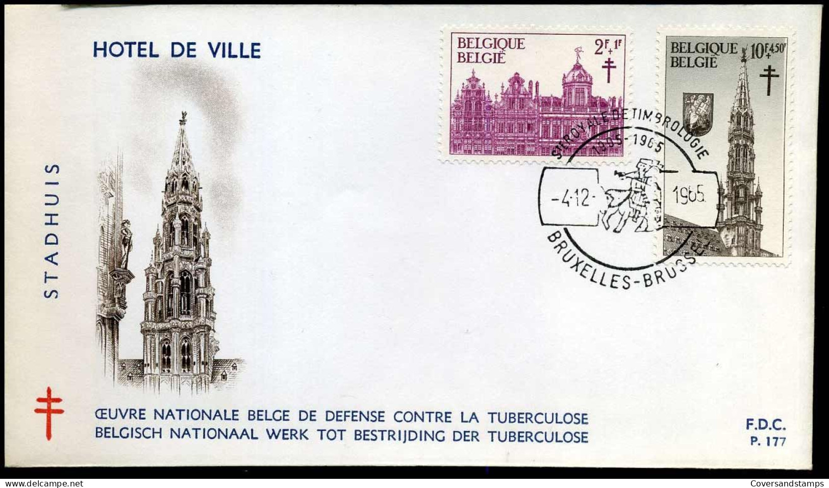 1354/58 - FDC - Antiteringzegels, Grote Markt Te Brussel - Stempel : Bruxelles / Brussel - 1961-1970