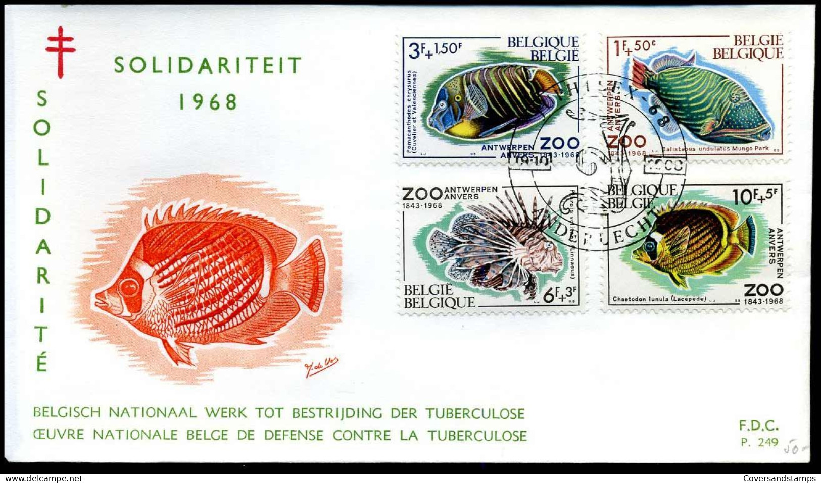 1470/73 -  FDC - Zoo - Vissen - Stempel : Anderlecht - 1961-1970