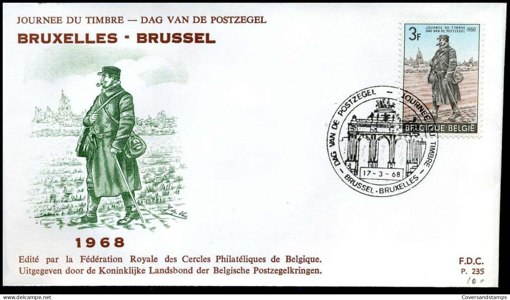 1445 -  FDC - Dag Van De Postzegel - Stempel : Brussel / Bruxelles - 1961-1970
