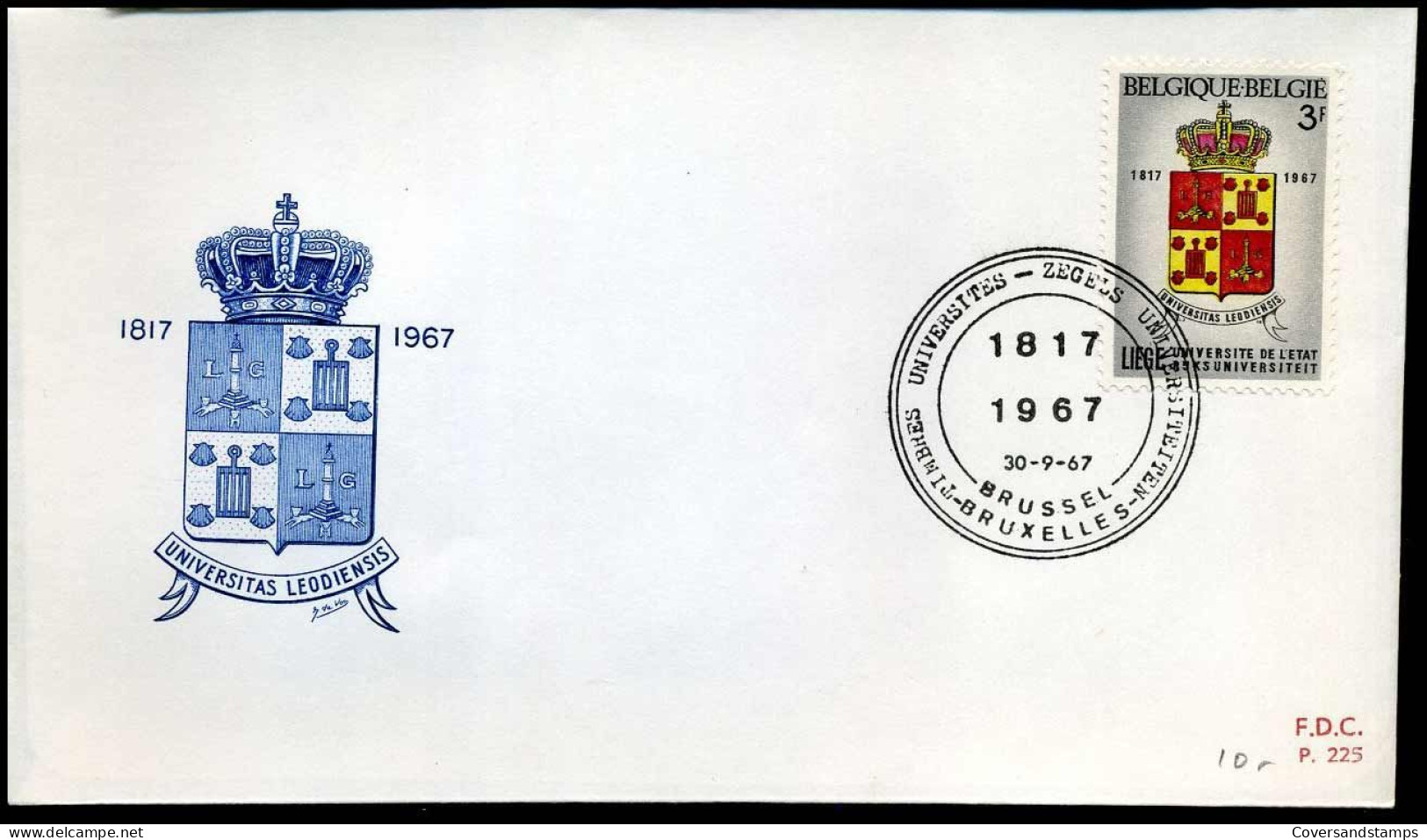 1433/34 -  FDC - Universiteiten Liège En Gent - Stempel : Brussel / Bruxelles - 1961-1970