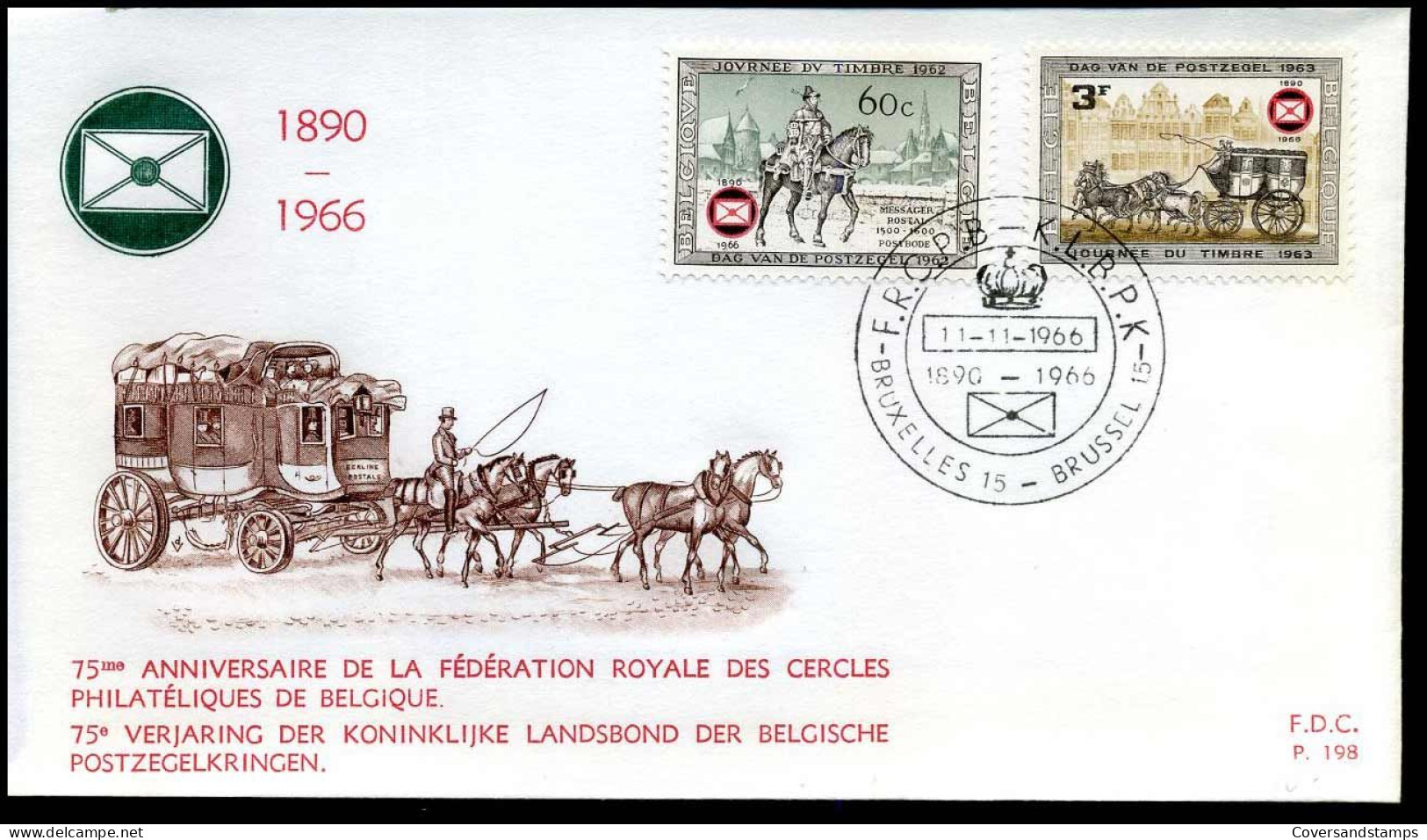 1395/96 - FDC - Koninklijke Landsbond Der Belgische Postzegelkringen - Stempel : Bruxelles / Brussel - 1961-1970