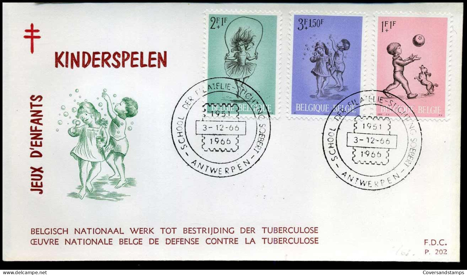 1399/03- FDC - Solidariteit, Kinderspelen - Stempel : Antwerpen - 1961-1970