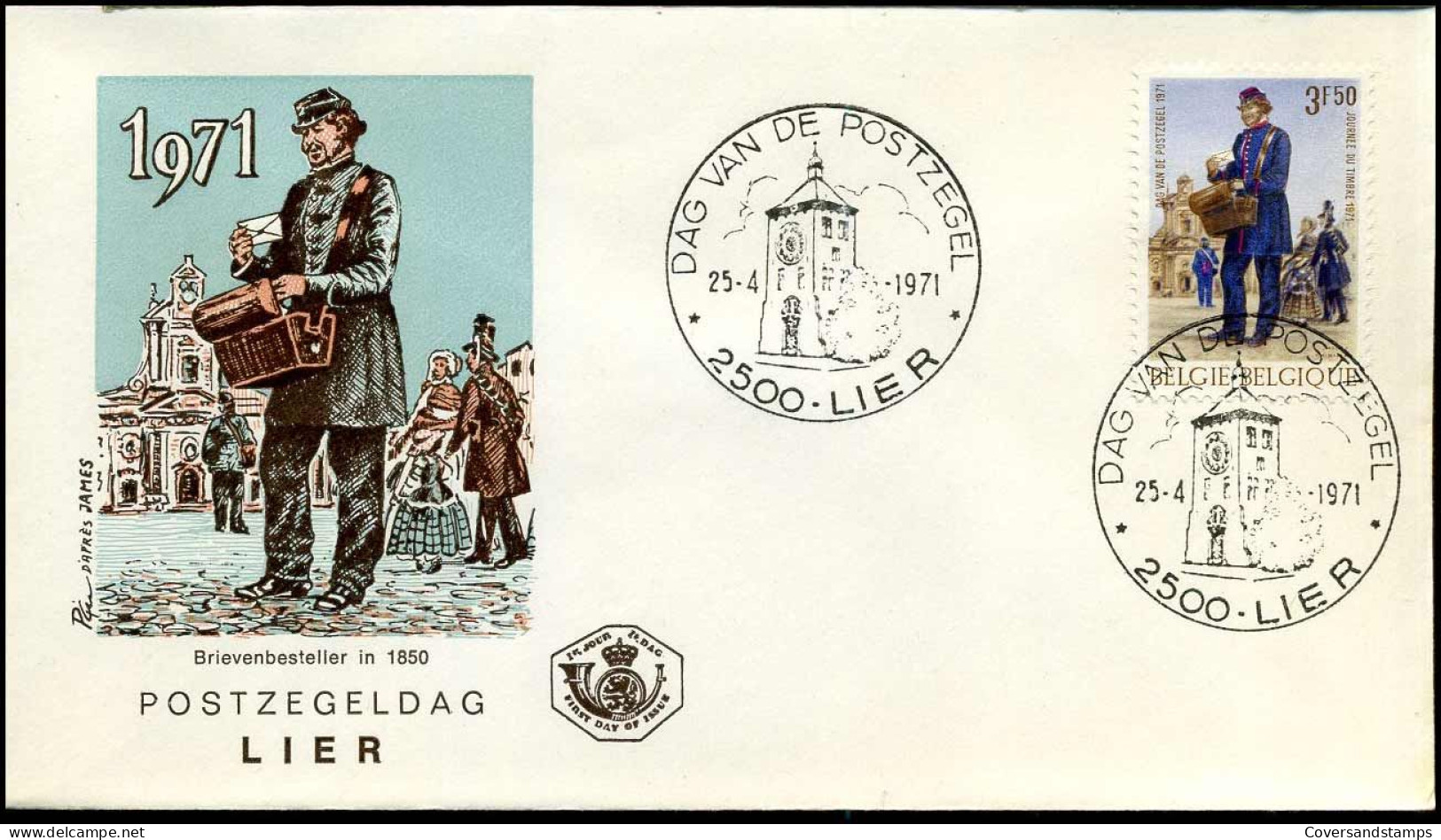 1577 - FDC - Dag Van De Postzegel   - Stempel : 2 X Lier - 1971-1980